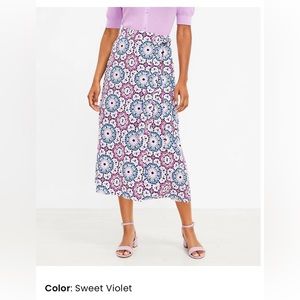 LOFT Mosaic Midi Wrap Skirt